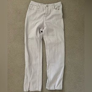 Zara light purple jeans with front slit good for average height